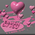 Romantic Photo Spot with Pink Heart Decorations 3D Letters and I Love You