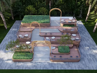Modern Step Landscape 3d model