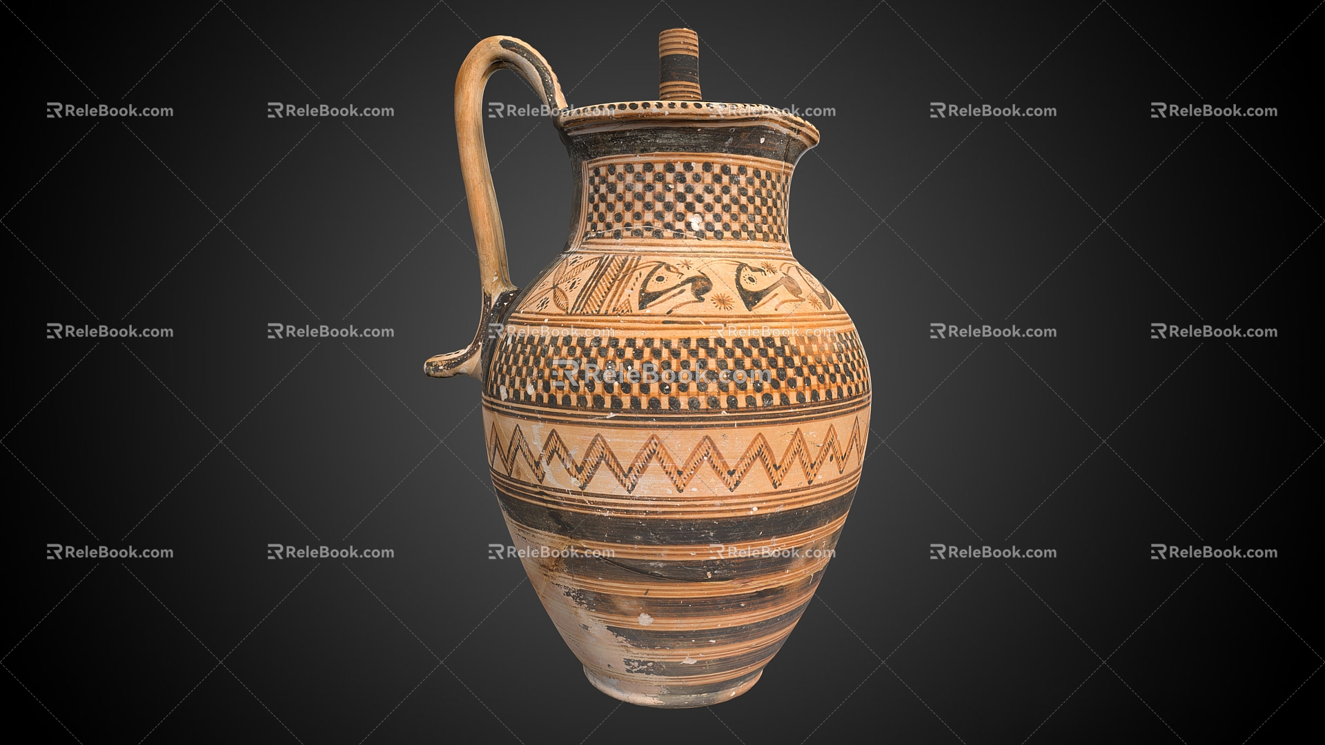 Pottery Pot Vase Kettle Ceramic Porcelain Antique Cultural Relics Art 3d model