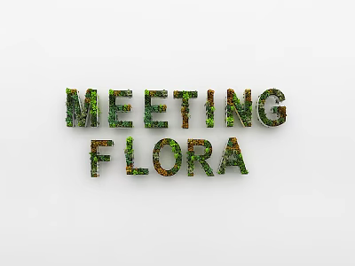 Creative Floral Letter Art Wall Decor Featuring Meeting Flora Design 3d model