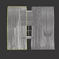 Modern curtain gauze combination 3d model