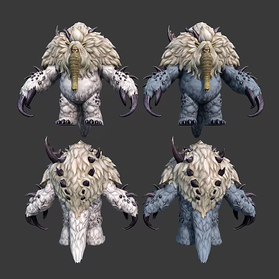 Furry Fantasy 3D Character Model With Horns Claws Spotted Fur And Multiple Views 3d model