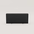 COSMO MOBILI Modern Black Console Table With Perforated Panel And Sleek Design