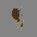Intricate Ornate Medieval Weapon With Metal Spikes And Wooden Texture Design