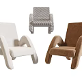 Modern Upholstered Leisure Chairs with Unique Armrests and Various Color Tones