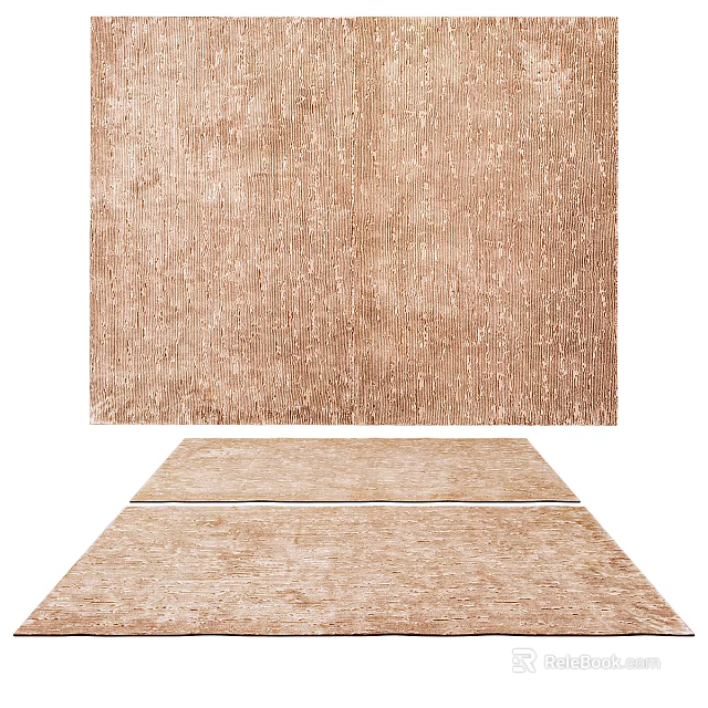 Square Rug With Neutral Brown Tones Woven Texture Soft Surface For Modern Living Room Decor 3d model 