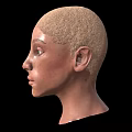 Game Film Character 3D Head Model With Bald Head And Realistic Facial Features