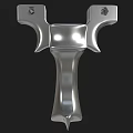 Shiny Metallic Mechanical Part With Symmetric Design And Mounting Holes