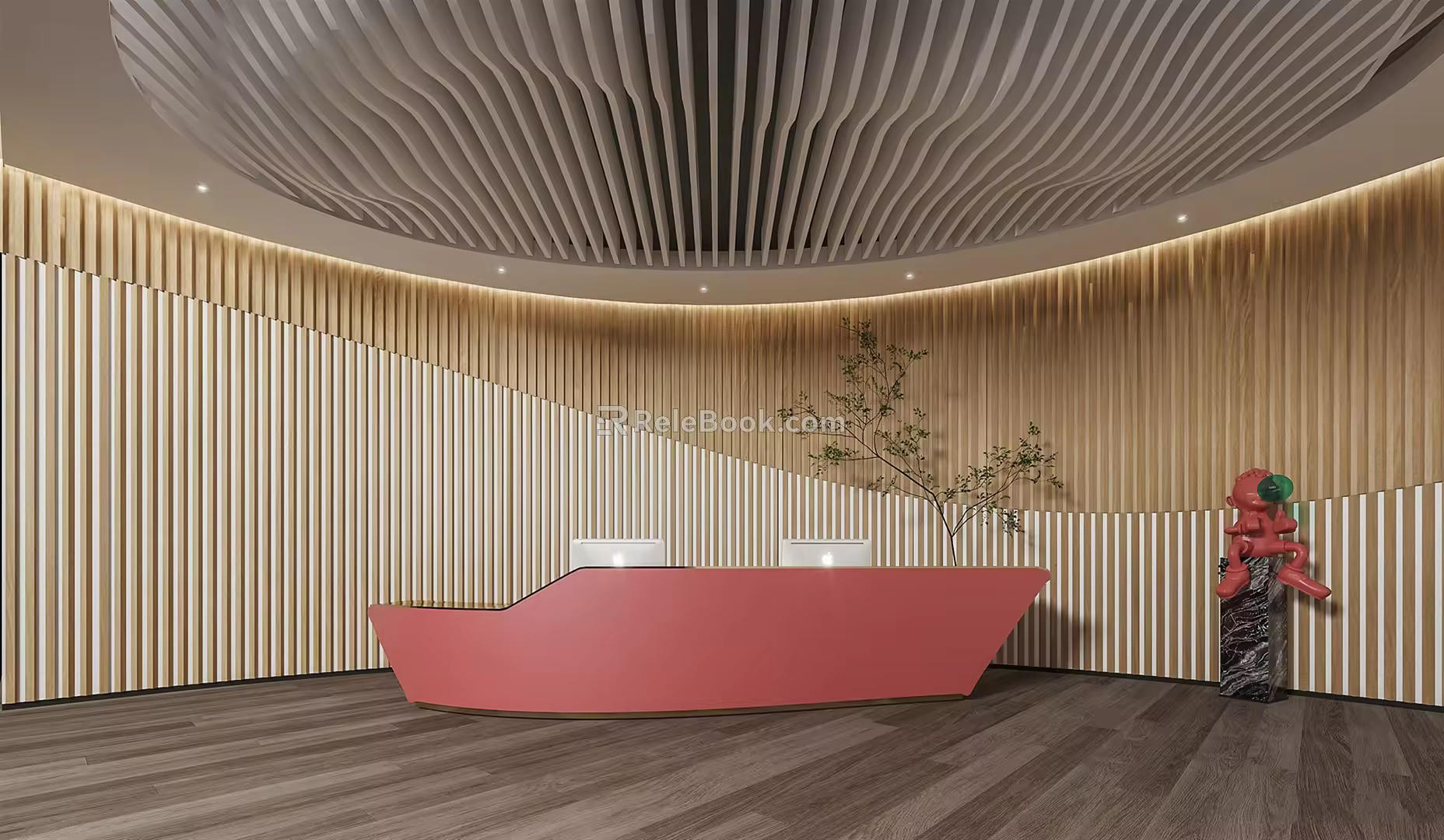 Modern Front Office Front Desk 3d model