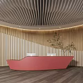 Modern Front Office Front Desk 3d model