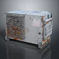 Industrial Electronic Control Unit With Rusty Metal Body Cooling Grilles And Control Panel