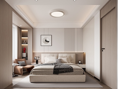 Modern Master Second Bedroom 3d model