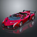 Red Supercar With Sleek Aerodynamic Design Open Top Rear Spoiler And Stylish Exterior