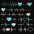 2D Heartbeat Pulse Line Silhouette 3d model