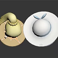 Cute Anime Character Figurines With Blond Hair Wide Brim Hat White Dress And Colorful Bases