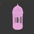 Detailed Domed Gazebo Structure With Textured Columns And Sturdy Base Design