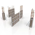 Structural Construction Formwork Equipment With Steel Reinforcement And Building Templates