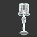 Elegant Wooden Table Lamp Furniture With Floral Patterned Lampshade And Decorative Base