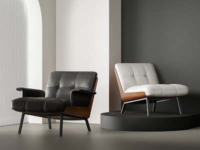 Minotti Daiki Leather Sofa Chair Leisure Chair model