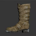 Brown High Top Boots With Lace Up Design Silver Sole Practical Daily Wear