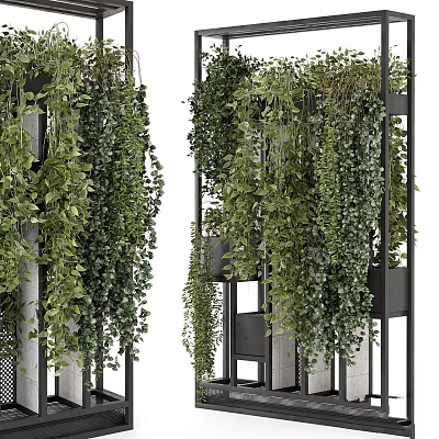 Vertical Hanging Greenery On Metal Frame Garden Decor With Trailing Vines 3d model