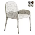 Stylish Upholstered Armchair With Abstract Geometric Line Pattern For Modern Home Living And Dining Spaces