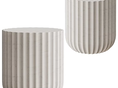 Modern Vertical Striped Roman Shades With Elegant Fabric And Neutral Tone 3d model