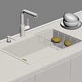 Modern sink vegetable basin embedded sink faucet 3d model