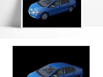 Blue Sedan Car Exterior Design With Sleek Body And Modern Features 3d model