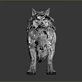 Detailed 3D Rendered White Wolf Statue With Realistic Fur And Standing Pose