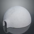 White Hemispherical Household Lamp Shade With Rough Texture And Small Bottom Opening 3d model