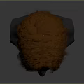 Realistic Human Head Model With Orange Hair And Visible Facial Organs