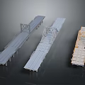 Three Landscape Bridges With Diverse Structural Designs And Metallic Frame Details