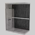 Modern Shower Head Design In Bathroom With Grey Tile Wall Glass Partition And Handheld Shower