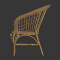 Handwoven Rattan Leisure Chair With Curved Backrest Natural Color And Elegant Design