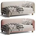 Stylish Modern Sofa Bed With Plaid Blanket Soft Pillows And Wooden Legs
