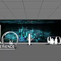 Futuristic Tech Experience Space With Digital City Screen And Interactive Devices 3d model