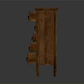 Wooden Chest of Drawers with Multiple Drawers and Metal Handles in Classic Design