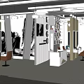 Modern Beauty Hair Salon Interior Design With Pendant Lights Tables Bookshelves And Chalkboard Menu