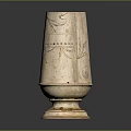 Elegant Copper Vase With Golden Floral Patterns And Sturdy Base As Decorative Household Item