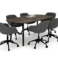 Modern Conference Table and Chair Conference Table and Chair Combination 3d model