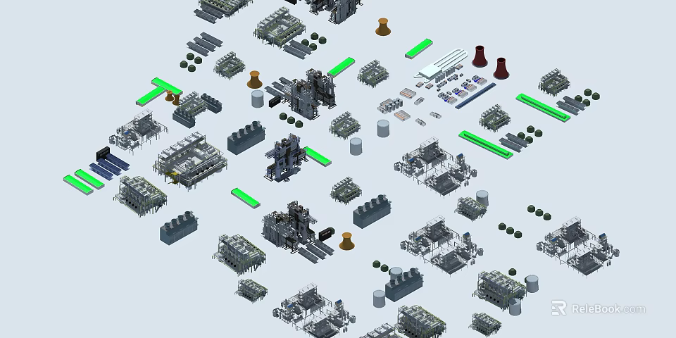 Assorted Building Components For Construction With Modular Parts And Structural Elements 3d model