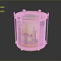 Decorative Musical Drum With Golden Trim White Head And Intricate Painted Artwork