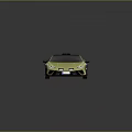 Yellow Sports Car With Black Roof Sleek Body And Red Accent Wheels