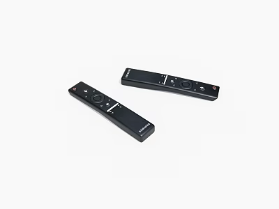 Black Remote Controls With Modern Design And Button Layout For Home Devices 3d model