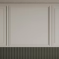 Elegant White Gypsum Cornice With Paneled Wall And Textured Lower Part