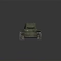 Military Vehicle Green Tank With Weathered Exterior Tracks Turret And Cannon