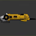 Yellow and Black Angle Grinder with Grinding Wheel and Ergonomic Handle Design