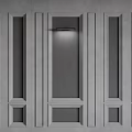 Gray Wall Decorative Design Featuring Vertical Horizontal Lines And Rectangular Panel Light 3d model