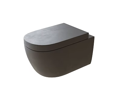Modern Wall Hung Gray Toilet With Matte Finish And Sleek Design 3d model